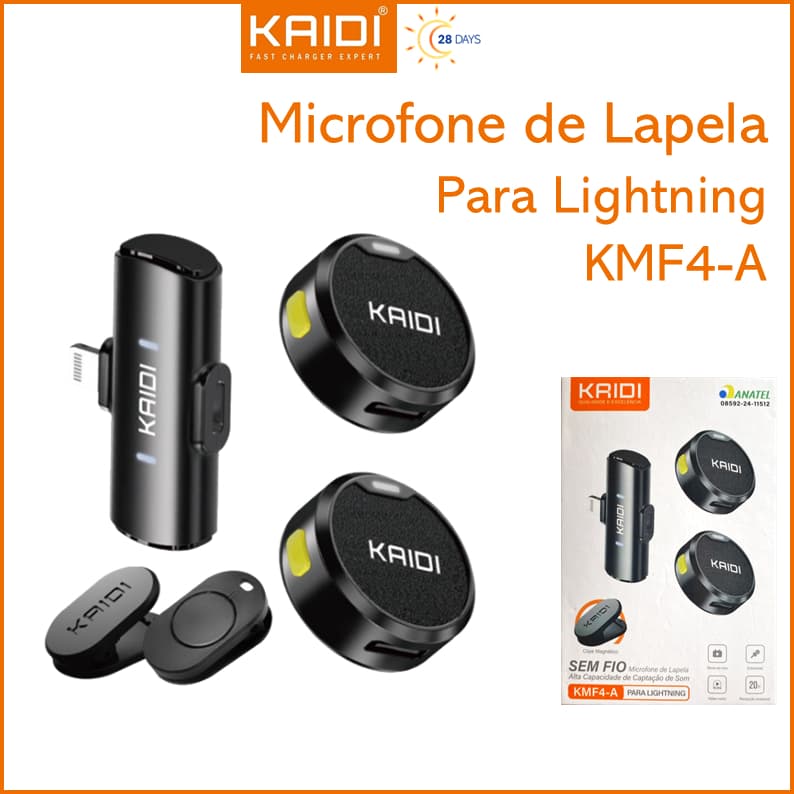 Microfone de Lapela Sem Fio Kaidi KRIDI KMF4-A