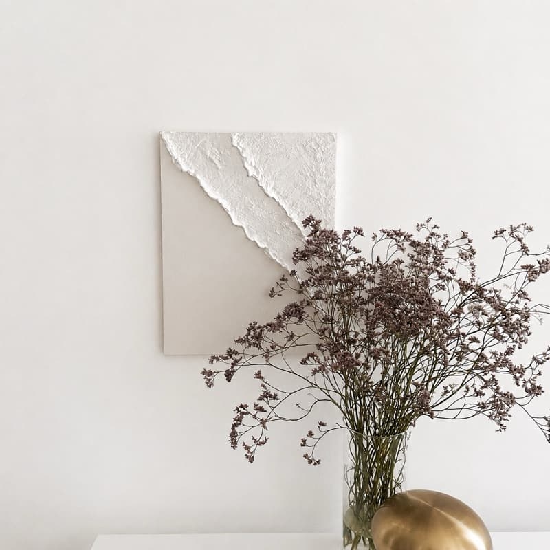 Quadro Texturizado em Relevo 3D 30x40cm Arte Abstrata Mar em Movimento Artesanal Personalizado