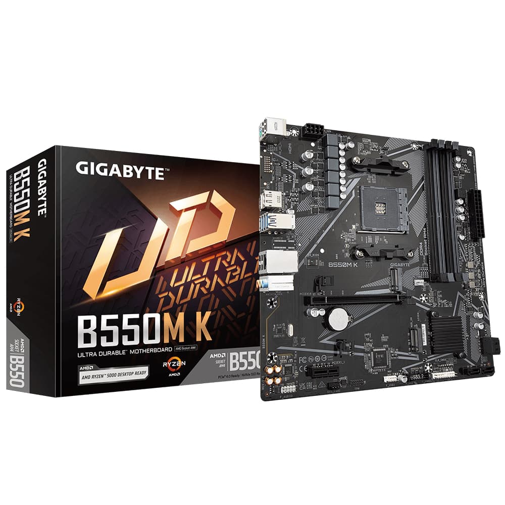 PLACA MAE GIGABYTE AM4 B550M K 4XDDR4(MAX128GB) 4 SATA 2 M.2 2XUSB 3.2 4XUSB 2.0 1XHDMI