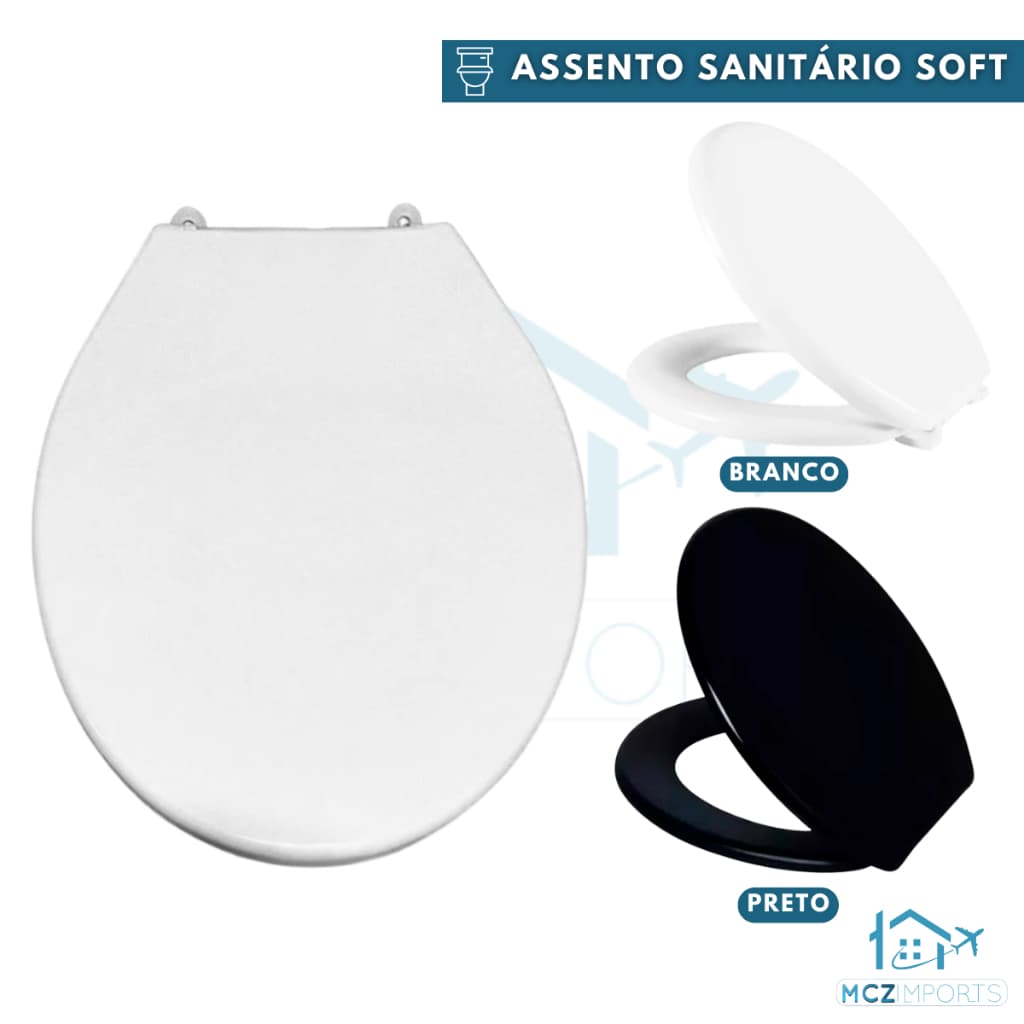 Assento Sanitário PREMIUM Universal Tampa Privada Banheiro Branco ou Preto Tampa Vaso Universal