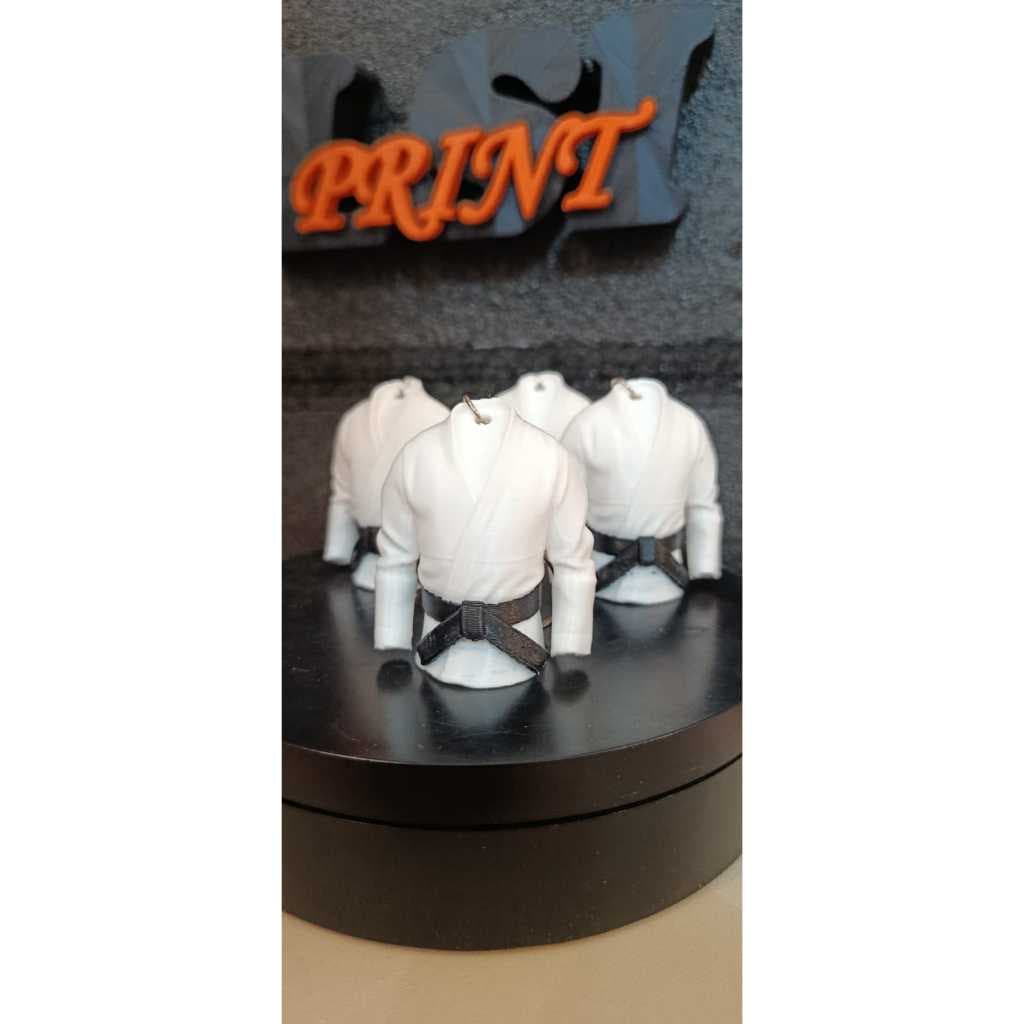 Chaveiro Miniatura Kimono Judô Jiu-jitsu Faixa Preta Lsi 3d