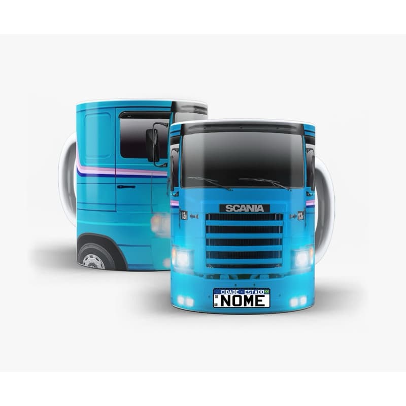 caneca xícara personalizada scania 113 h com nome