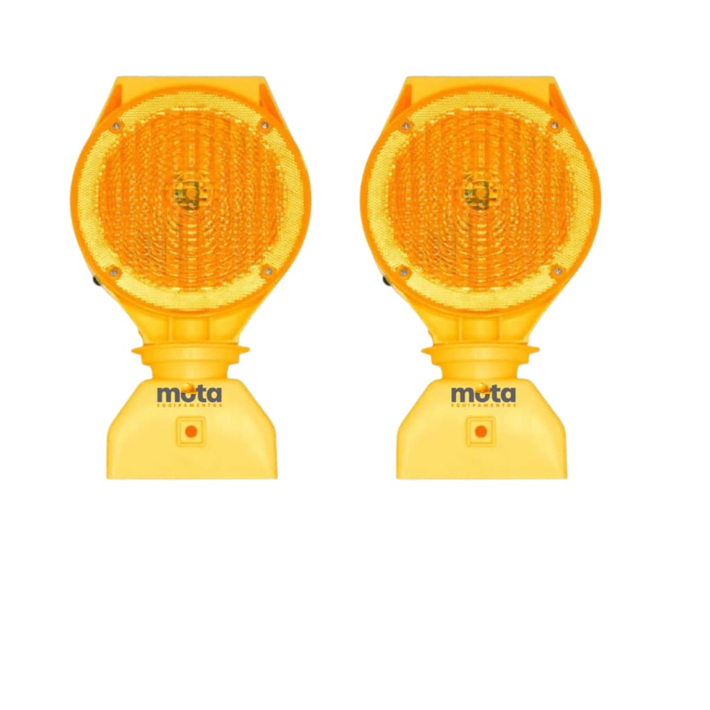 Kit 2 Sinalizador Viário Para Cone Led Com Placa Solar - Obras Sinalizador Viário Para Cone Led