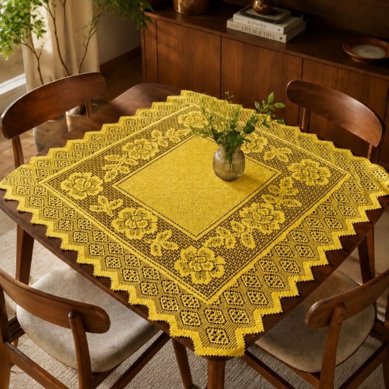 Toalha de Mesa, Pra Geladeira ou Fogão,Tecido de Renda, Tamanho. 80 × 80.