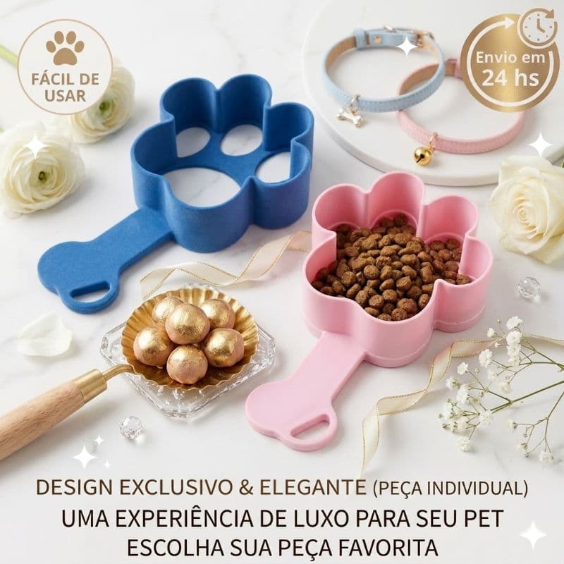 Colher dosadora Pet para ração GRANDE (16CM ALTX9CM LARGURA)patinha cachorro Scoop Concha Pegador de Dispenser