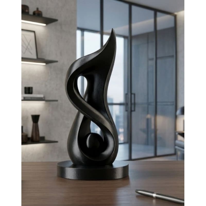 Escultura Decorativa Minimalista Fluxo Infinito Estátua Abstrata para Rack Sala de Estar Escritório Enfeite Moderno Luxo