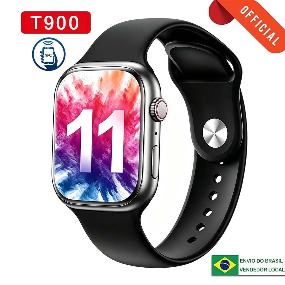 Smartwatch masculino feminino T900 Watch 11 Relógio inteligente Chamadas Bluetooth/Assistente de IA à Prova de água