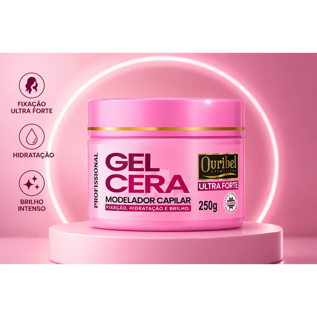 Gel Cera Ouribel Ultra Forte 250g - Hidratação e Resistência à Umidade