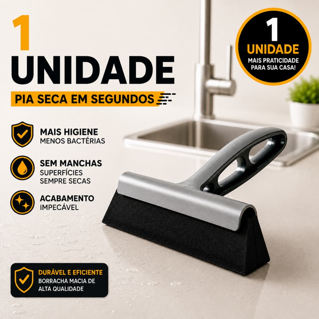 Rodinho de Pia Rodo Seca Pia Plástico Resistente Alta Durabilidade Multiuso Janelas Banheiros