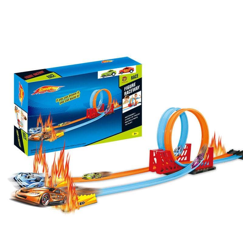 Pista Radical Infantil Dupla 97cm com Looping e Carrinhos de Corrida 1691