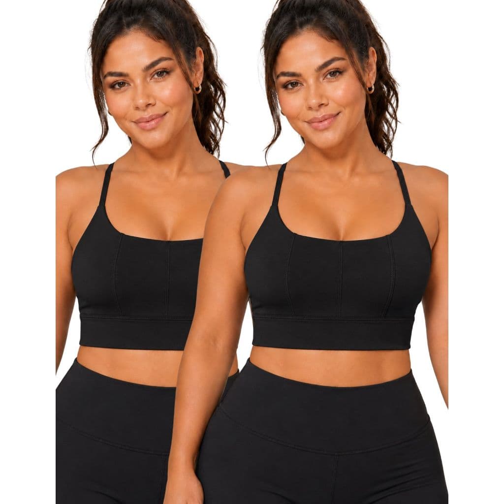 Kit 2 Tops Femininos Fitness com Bojo Suplex Academia Treino Sustentação Sem Transparência | 2 Peças
