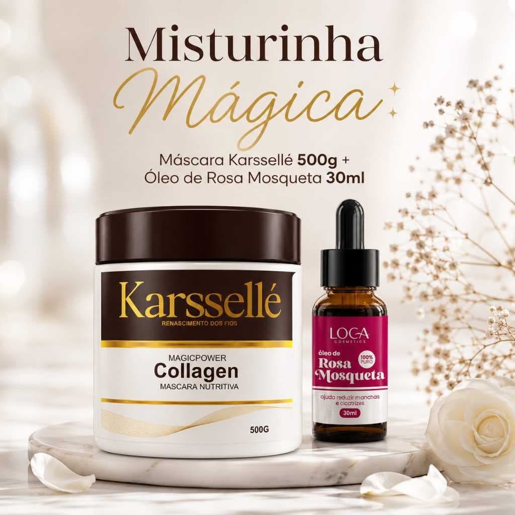 Kit Misturinha Mágica - Óleo de Rosa Mosqueta 30ml + Máscara Karssellé 500g
