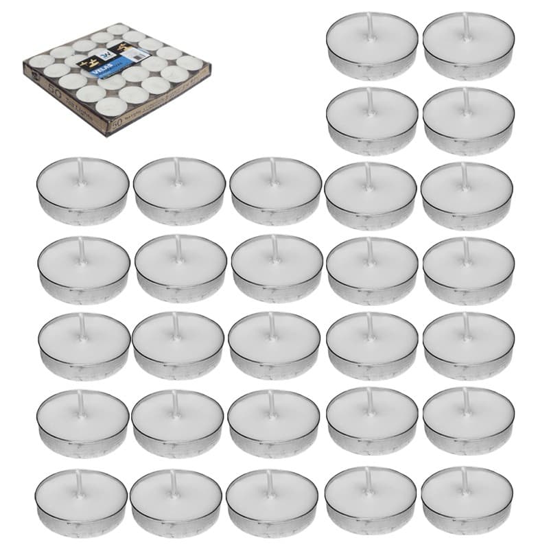 VELA DECORATIVA FLUTUANTE / RECHAUD BRANCA COM 50 PECAS