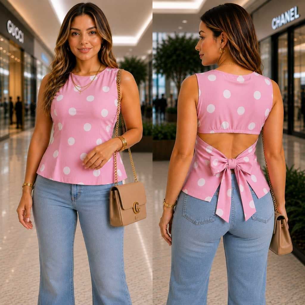 Blusa feminina Peplum ,Com Amarração nas costas ,Moda verão casual Elegante Tendencia 2026