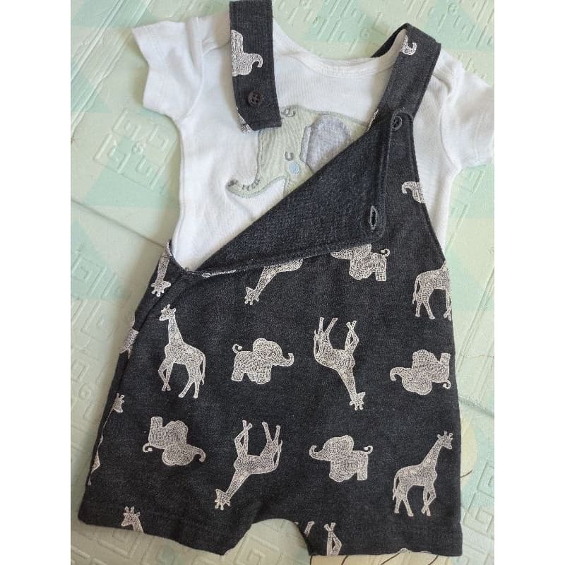 [ Desapego Novíssimo] 🌟 Jardineira Milon em Moletom e body baby club– Tamanho M – Impecável! 🌟