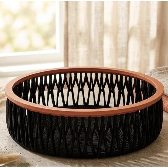 Cestinha Porta Objetos Multiuso Decorativo Porta Treco Organizador Chaves , Joias e Acessórios 25cm Diâmetro