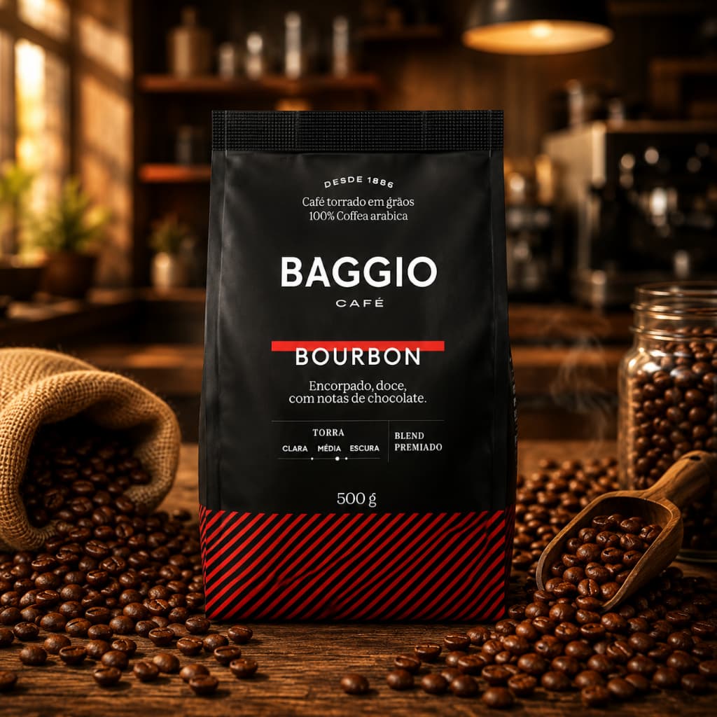 Café Gourmet Bourbon Torrado em Grãos Pacote 500g