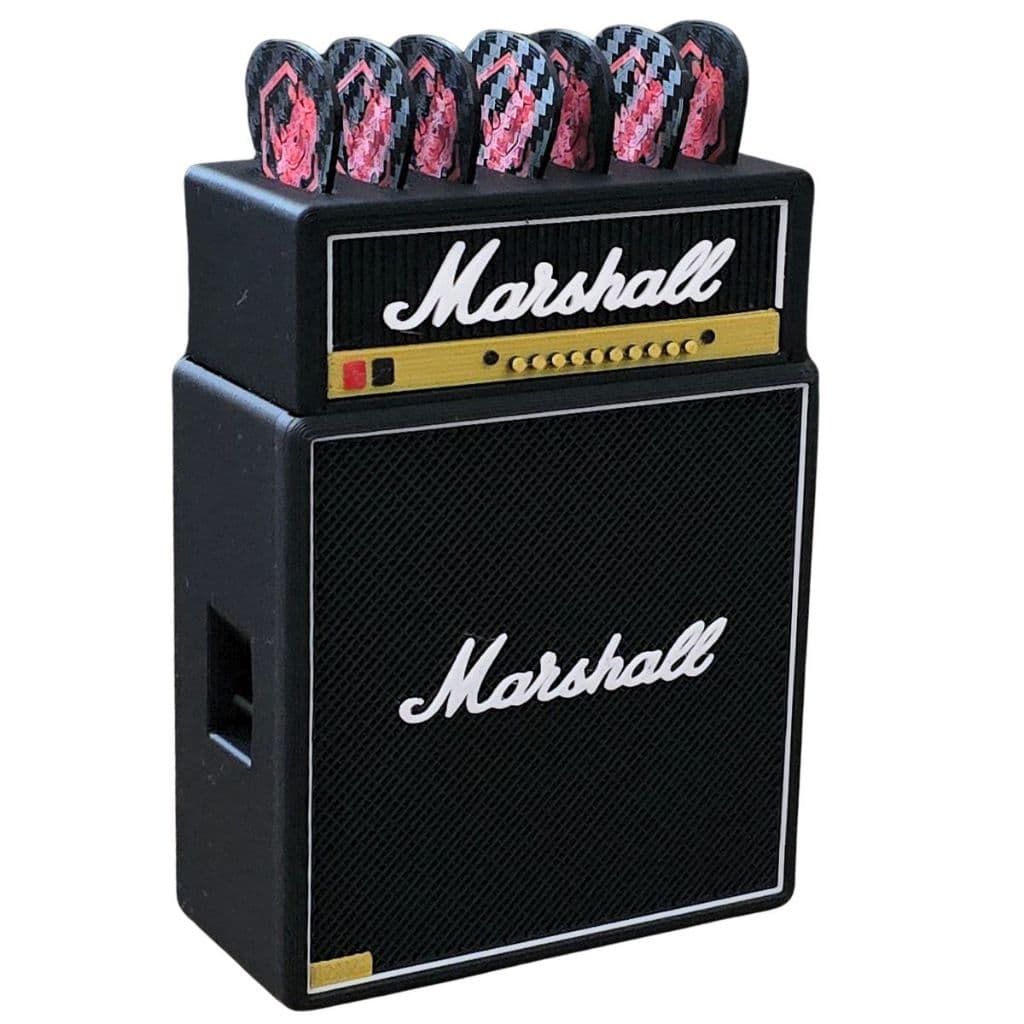 Porta Palhetas Suporte Mini Amplificador Guitarra Estilo Rock Metal Presente Guitarrista