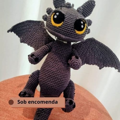 Banguela Amigurumi em Crochê | Dragão Artesanal Inspirado em Como Treinar o Seu Dragão