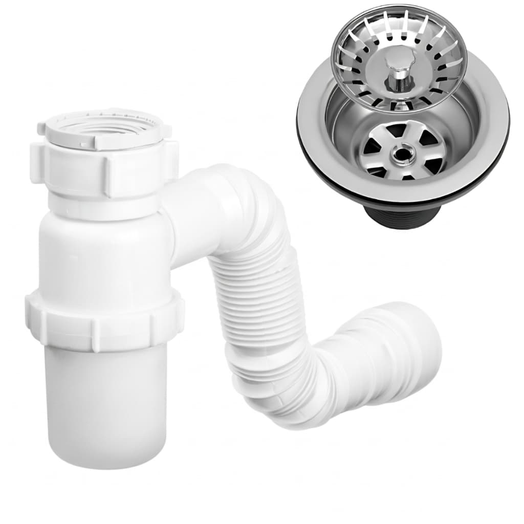 Kit Sifão Copo + Válvula Americana 3.1/2 Para Pia De Cozinha