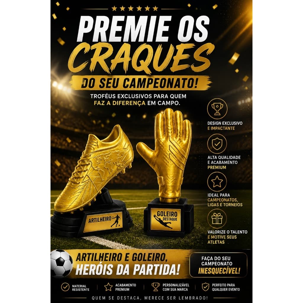 Troféu Premiação Artilheiro e Goleiro