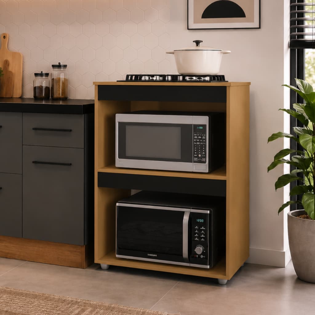 Balcão Cozinha Para Cooktop 4 e 5 Bocas Com 02 Nichos