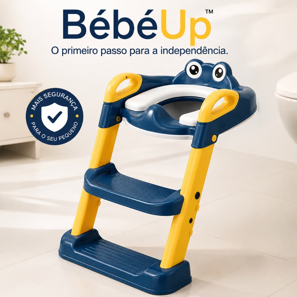 BébéUp™ Redutor Infantil para Vaso Sanitário com Escada e Apoio Antiderrapante