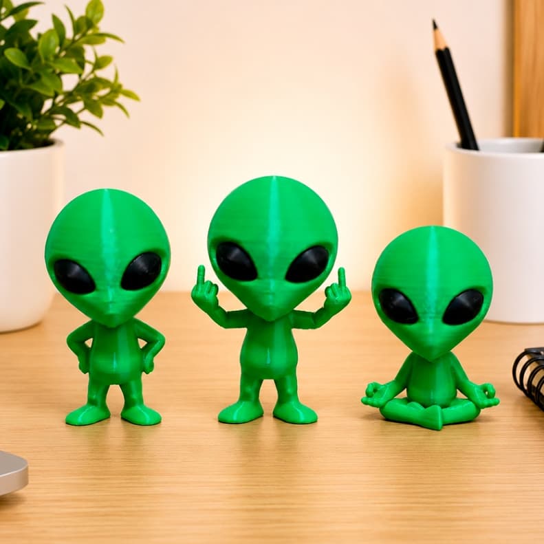 Kit Alien Bonecos colecionáveis Decoração ET Alienígena Extraterrestre Espaço Geek