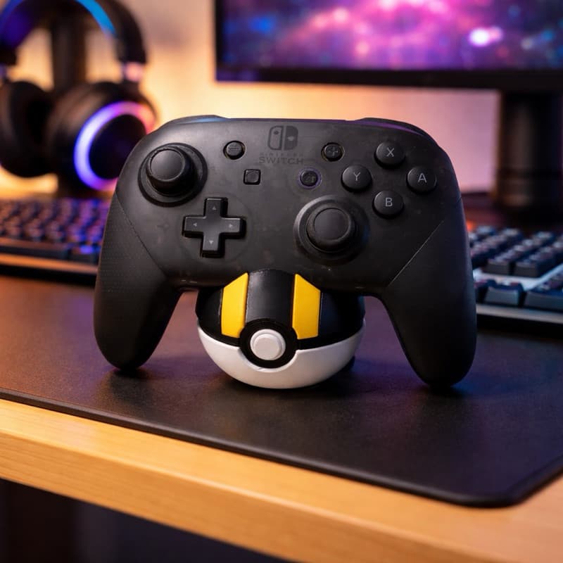 Suporte controle Pro - Playstation e Nintendo - Pokembola spiderman homen aranha bullet bill god off war impressão 3D