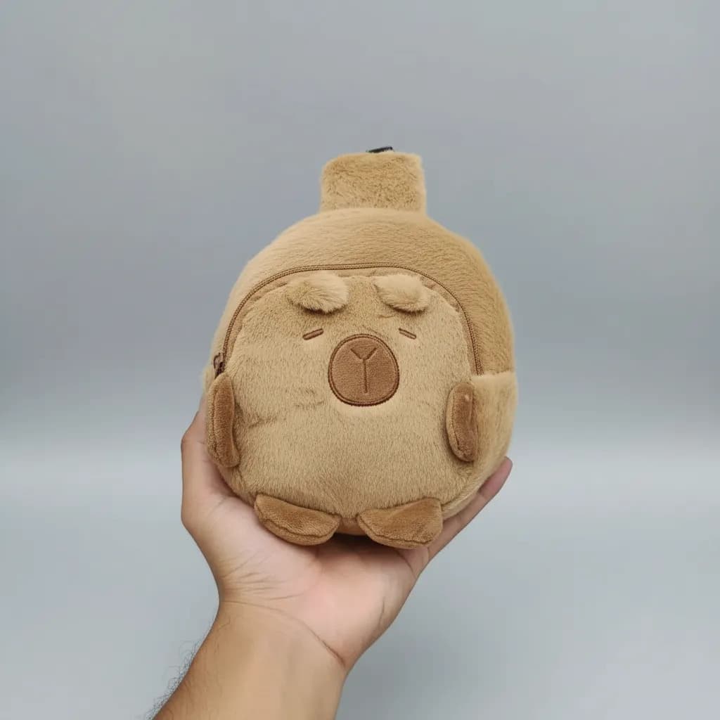 Bolsa De Pelúcia Ursinho Capivara Mini Mochila Infantil Bolsa De Pelúcia Ursinho Capivara Mini Mochila Infantil Bolsa De