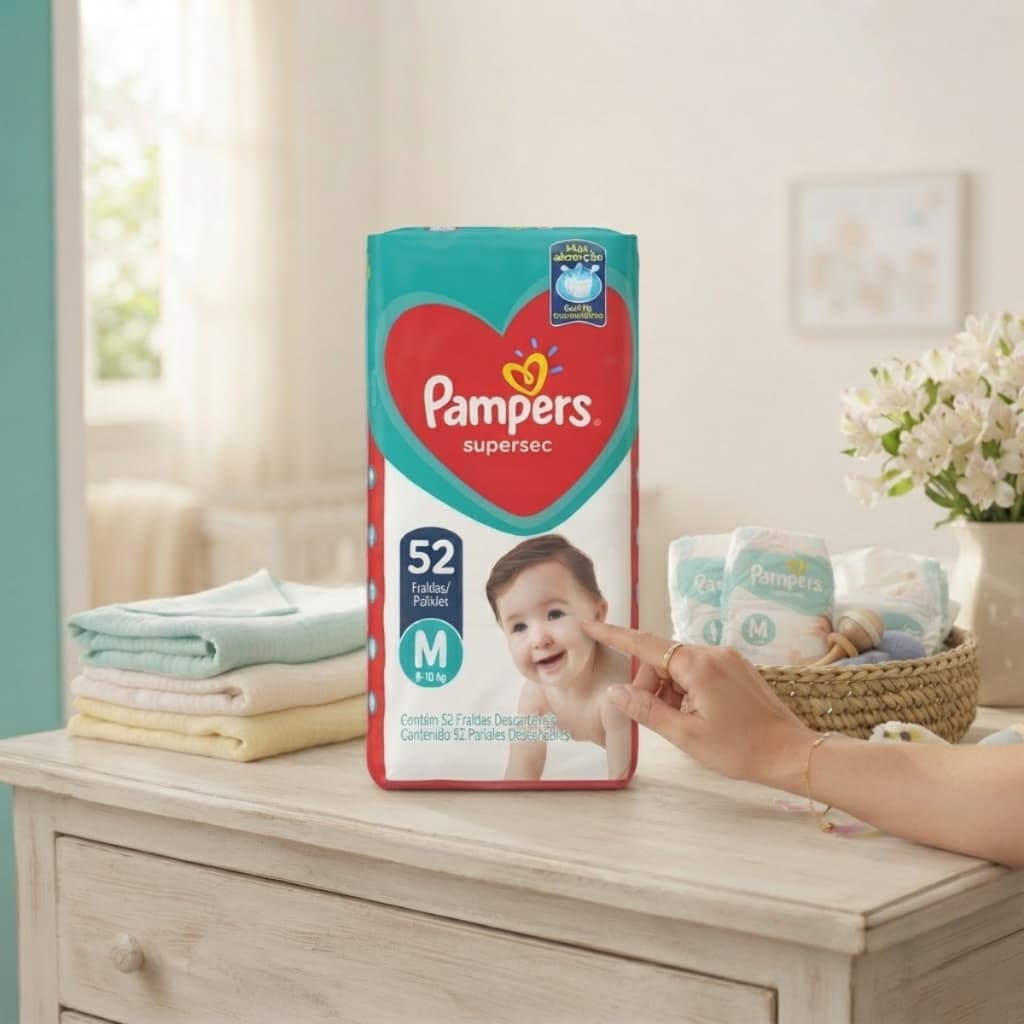 Fralda Descartável Pampers Supersec Pacote Proteção Bebê