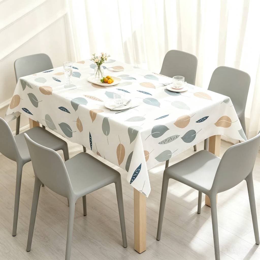 Toalha de mesa estilo europeu, impermeável e resistente a óleo, descartável, retangular para sala de jantar ou mesa de c