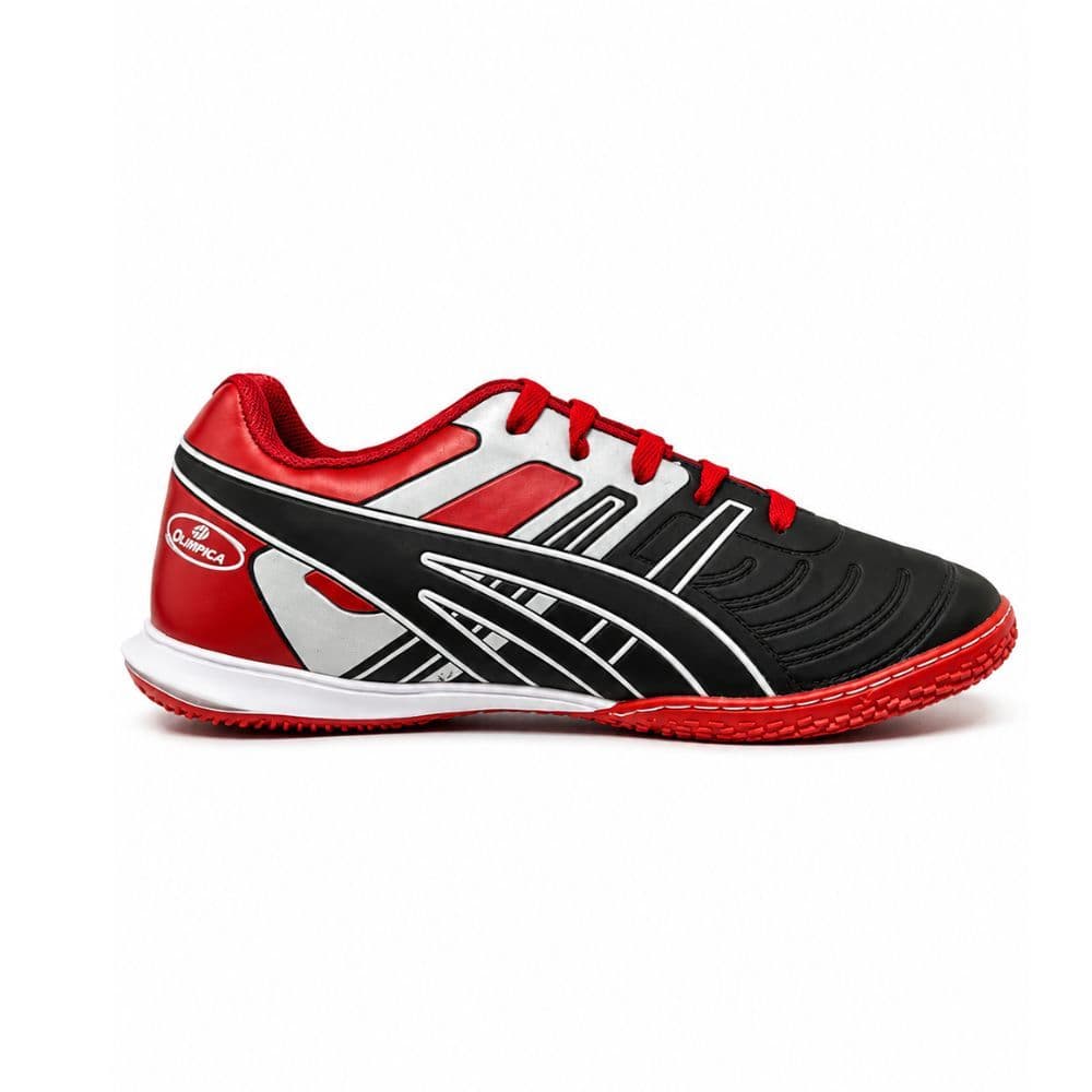 Chuteira Futsal Infantil Olimpica 5.0 Preto - Vermelho Indoor