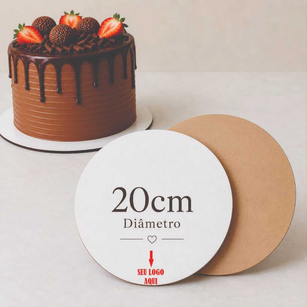 Kits Cake Board 20cm COM LOGO Tabuleiro Bolo Em Mdf 3mm 50 ou 100 unidades Personalizado