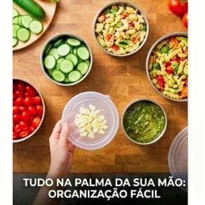 Conjunto 5 Potes Hermeticos Redondos Tampas Vedantes Inox Organizador Cozinha Conservação Armazenamento