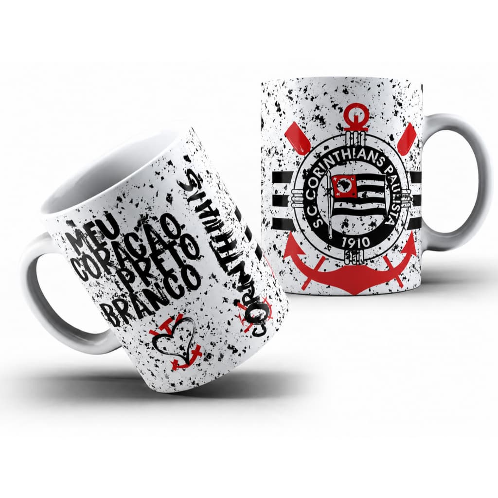 Caneca Corinthians Personalizada 325ml Cerâmica Premium Xícara Time Presente Torcedor Café