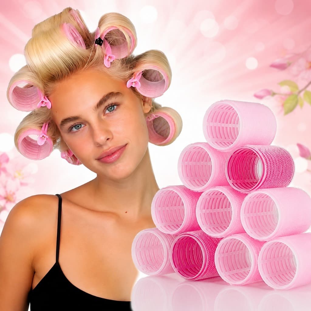 Kit 16 Bobs Cabelo Velcro Modeladores + 16 Prendedores, DIY Styling Tools tamanho Medios 6.2*3.2cm