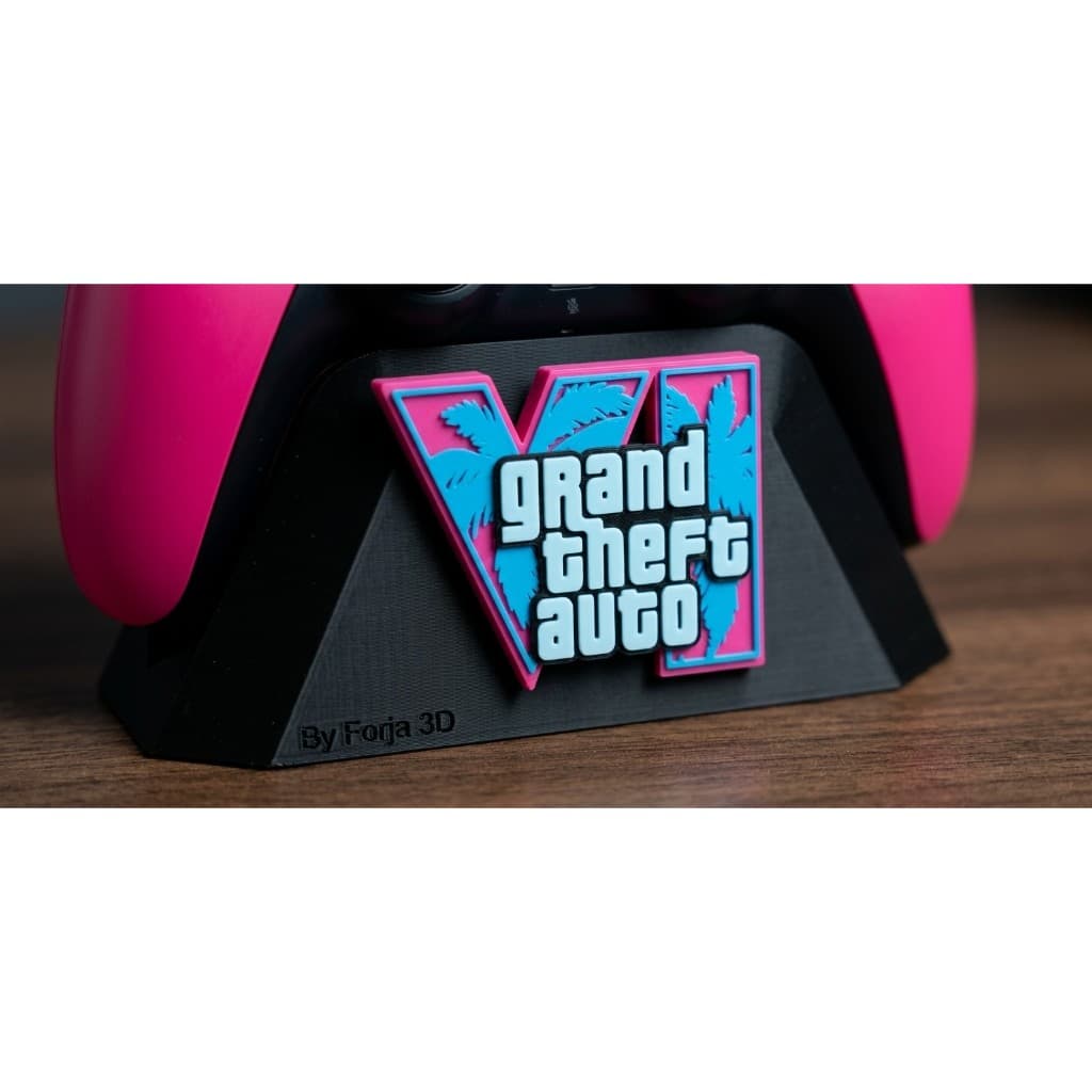 Suporte de Controle GTA VI PS5 PS4 X Impresso em 3D PLA - Apoio Gamer Organizador de Controle