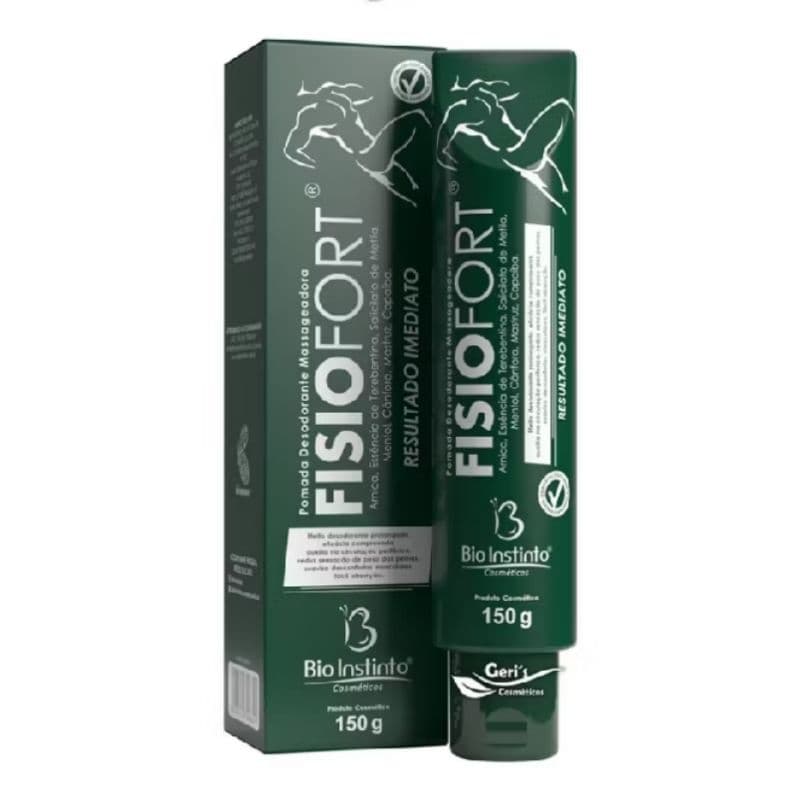 Pomada Desodorante Massageadora Fisiofort Bio Instinto 150g - Relaxamento e Desodorante por 12h, 0% Parabenos