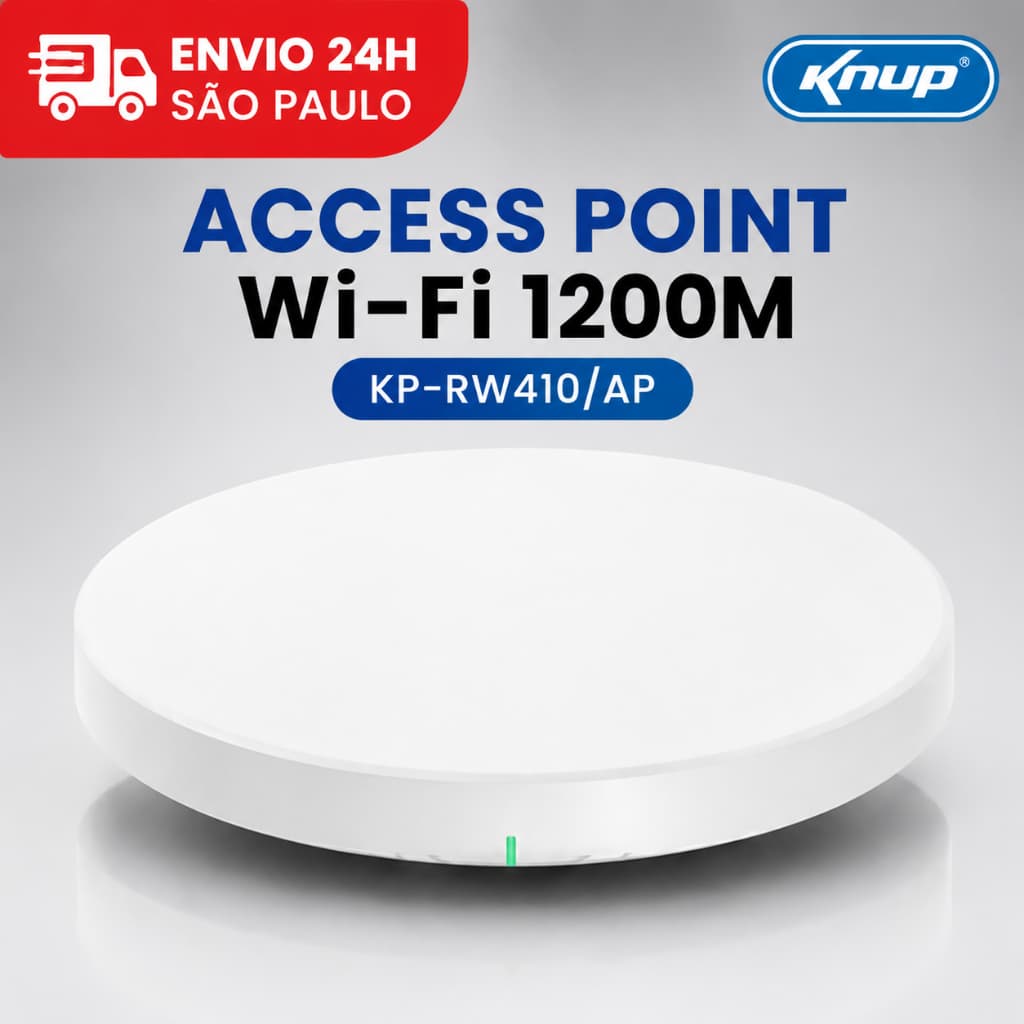 Access Point WiFi 1200Mbps Dual Band 2.4GHz 5GHz PoE Roteador de Teto Knup KP-RW410/AP