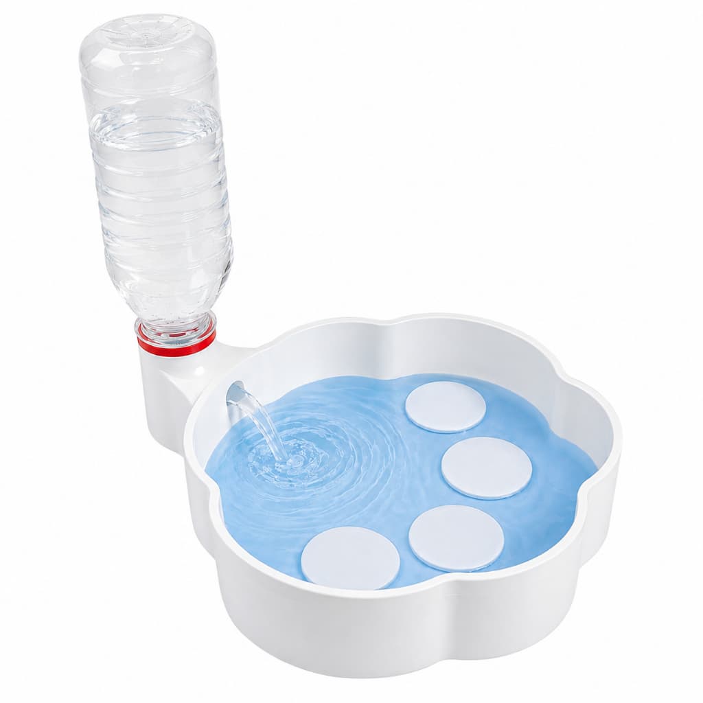 Bebedouro Para Cães E Gatos Com Reabastecimento Pela Gravidade com Garrafa Pet