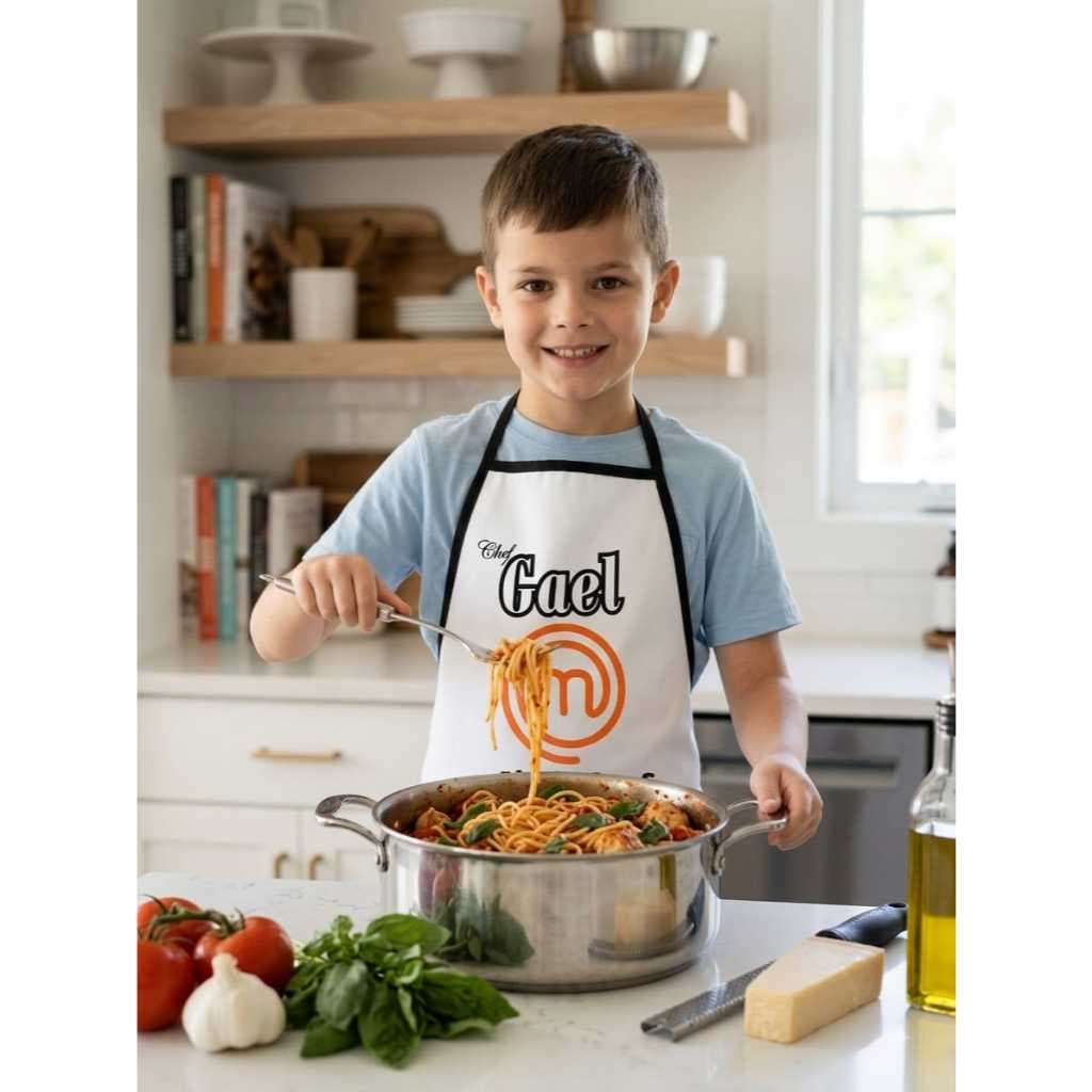 Avental infantil personalizado nome ipermeável crianças menino/menina cozinha