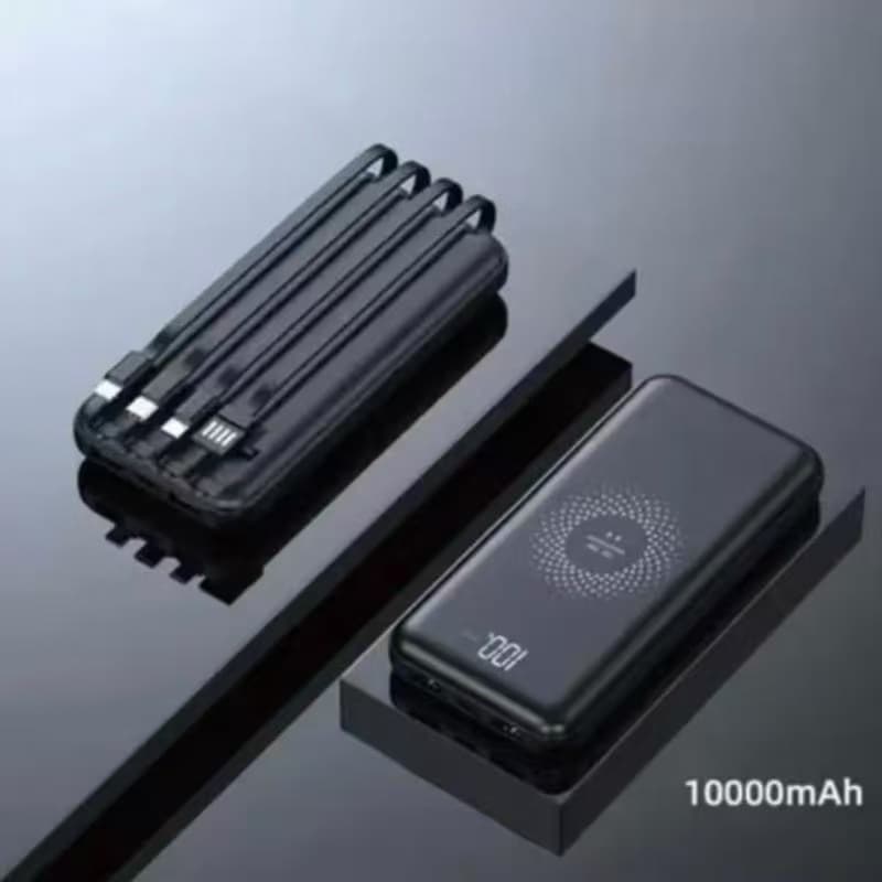 A'GOLD Power Bank 10000mAh BTE-17 Carregador Portátil por Indução e Cabo Universal com 4 Saídas para Dispositivos Móveis
