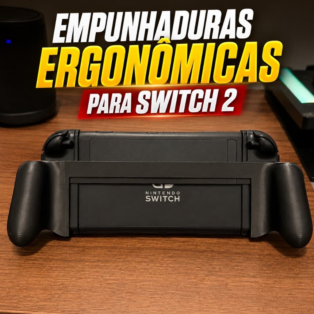 Empunhaduras Ergonômicas para Nintendo Switch 2 Grip Confortável para Jogos com Mais Controle e Segurança