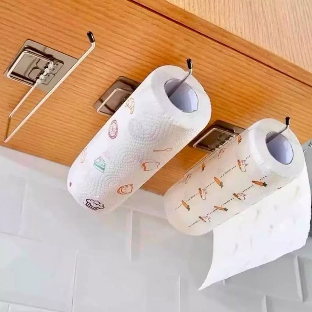 Gancho Multiuso Suporte Com Adesivo De Porta Papel Toalha Alumínio Sem Furos Para Cozinha - OJ802928