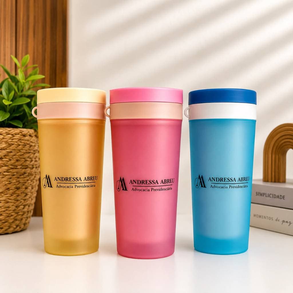 Kit com 10 Unidades de Copo Plástico 300ml Personalizado com Sua Logo