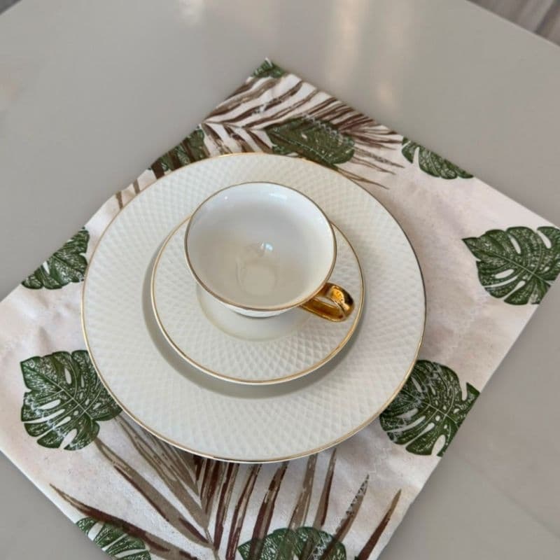 Jogo americano semi impermeável canto mitrado, toalha de bandeja Jogos Americano dupla face.elegante chique