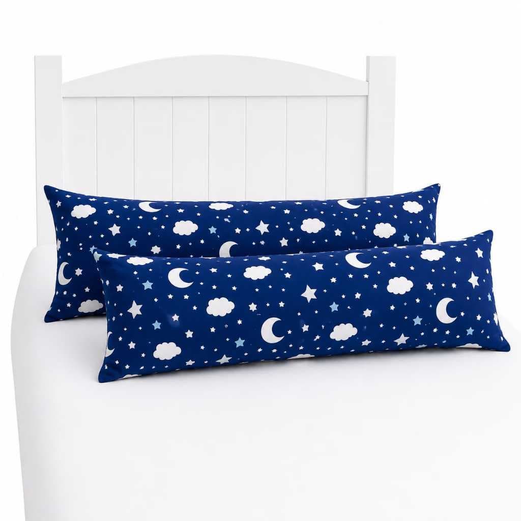 Kit 2 Travesseiro de Corpo Xuxinho da Borboleta 85x25 Silicone Luxo Casa Quarto Decoração Nuvem Azul