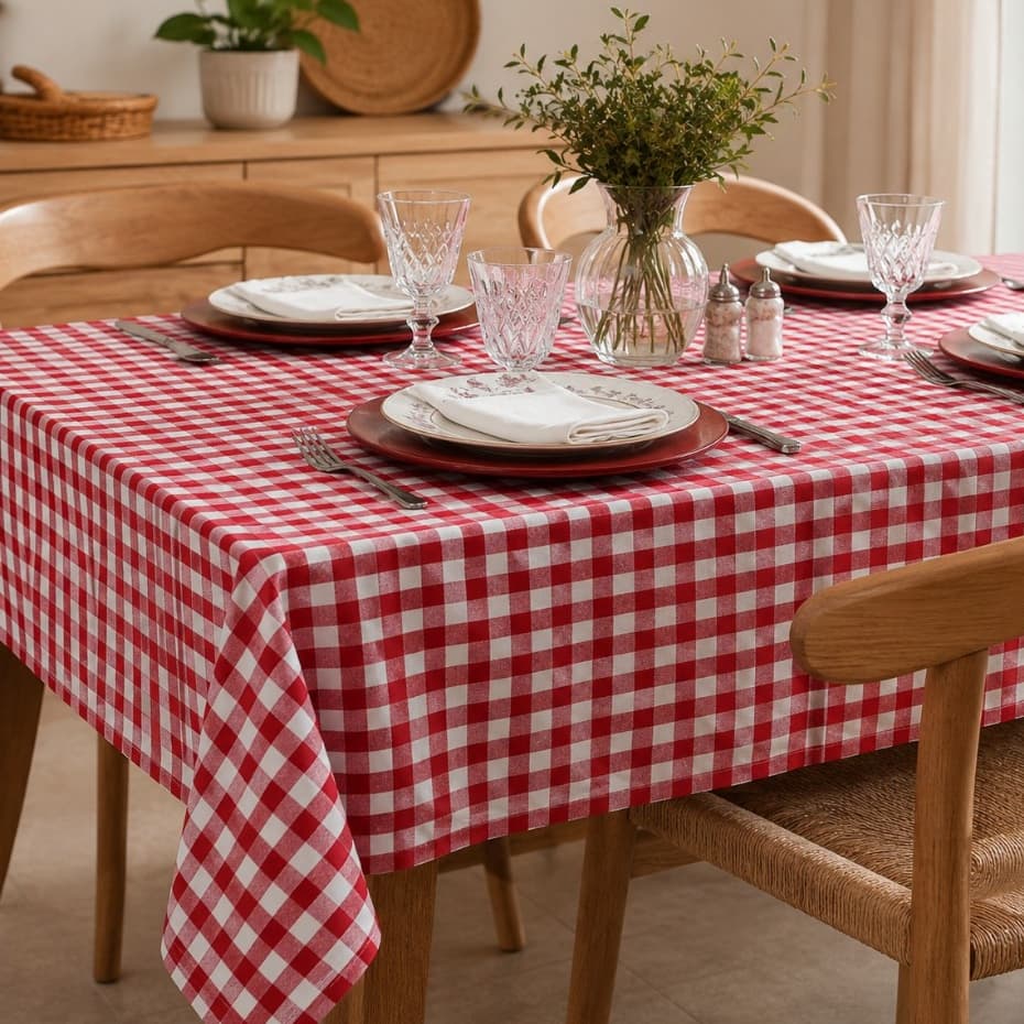Toalha de Mesa 4 6 lugares Forro Xadrez para Piquenique Churrasco Estampado Premium