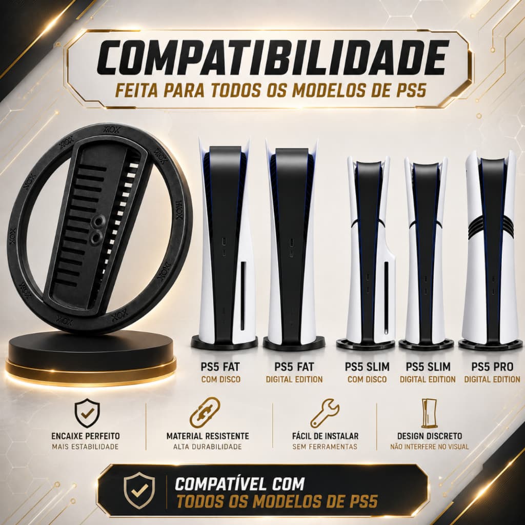 Suporte para Ps5 Playstation 5 Base Vertical Slim Fat Pro Envio Imediato